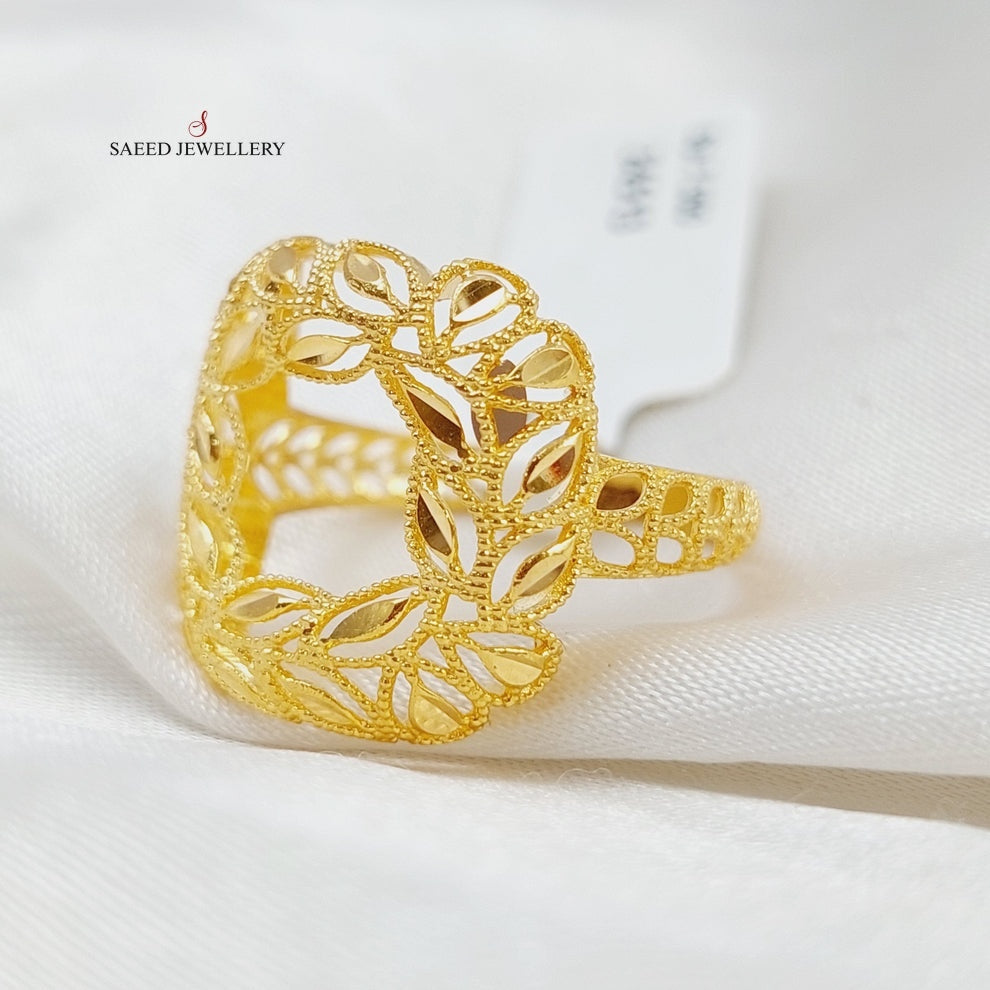 Leaf Ring Made Of 21K Yellow Gold by Saeed Jewelry-28167