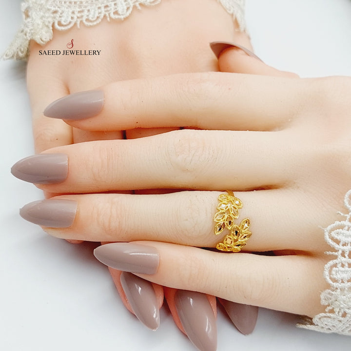Leaf Ring  Made Of 21K Yellow Gold by Saeed Jewelry-29144