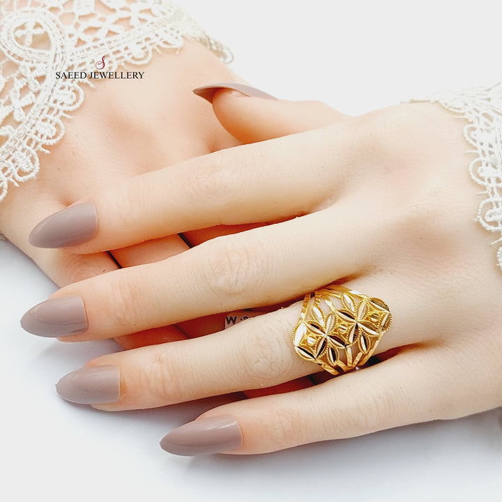 Leaf Ring  Made Of 21K Yellow Gold by Saeed Jewelry-29228