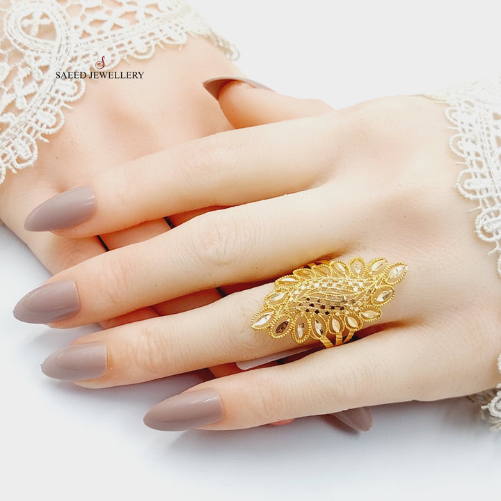 Leaf Ring  Made Of 21K Yellow Gold by Saeed Jewelry-29230