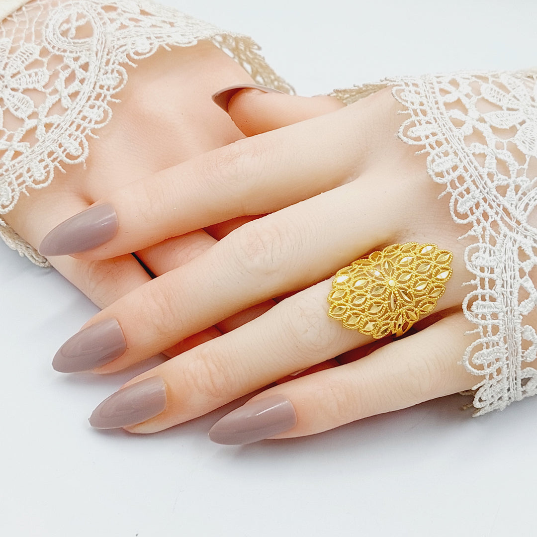 Leaf Ring  Made Of 21K Yellow Gold by Saeed Jewelry-29527