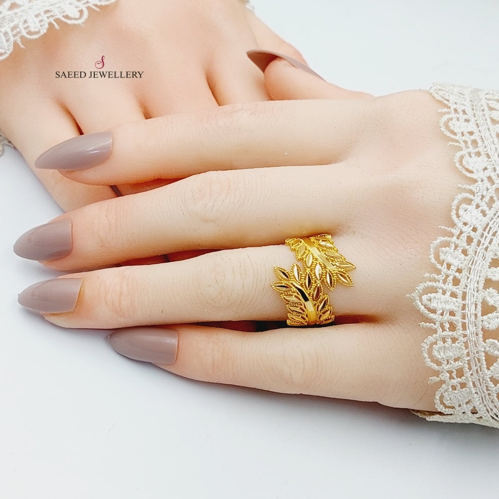 Leaf Ring  Made Of 21K Yellow Gold by Saeed Jewelry-29607