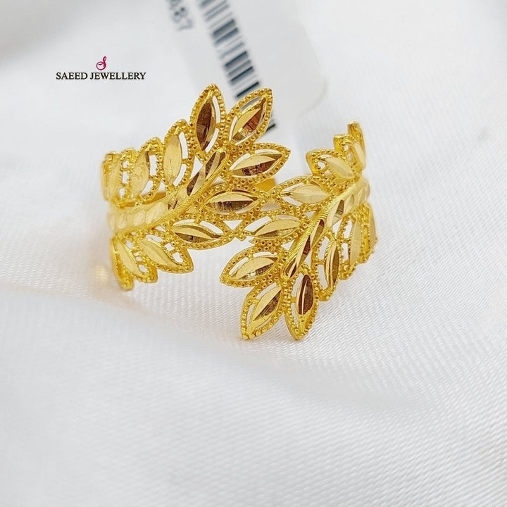 Leaf Ring  Made Of 21K Yellow Gold by Saeed Jewelry-29611
