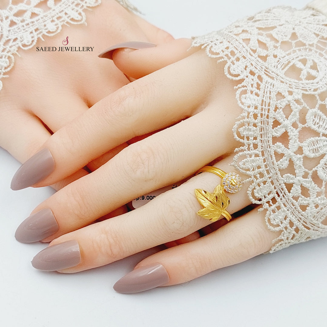 Leaf Ring  Made Of 21K Yellow Gold by Saeed Jewelry-29753