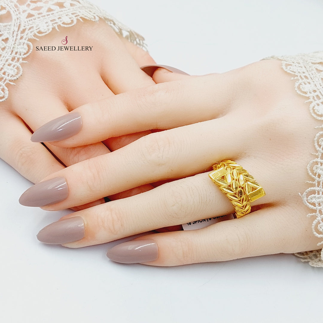 Leaf Ring  Made of 21K Yellow Gold by Saeed Jewelry-31001