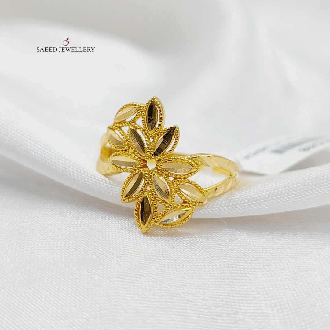 Leaf Ring  Made of 21K Yellow Gold by Saeed Jewelry-31048