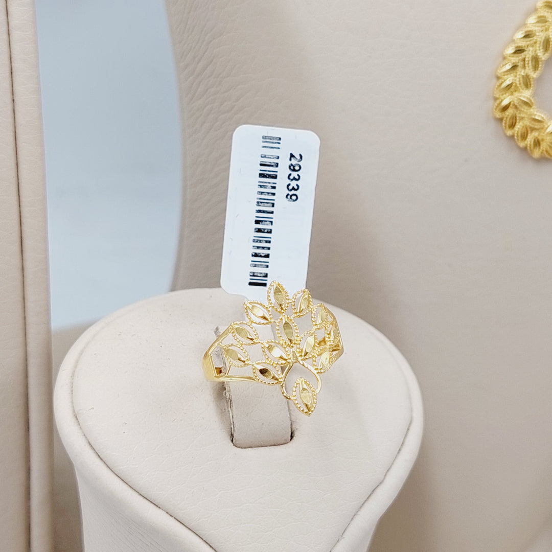   Leaf Set  Made Of 18K Yellow Gold Ring Size: <strong> 18 JP/CN | 9 US/CA</strong><br>Bracelet Length: <strong> 19cm</strong><br><br> by Saeed Jewelry-29339