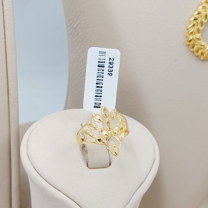   Leaf Set  Made Of 18K Yellow Gold Ring Size: <strong> 18 JP/CN | 9 US/CA</strong><br>Bracelet Length: <strong> 19cm</strong><br><br> by Saeed Jewelry-29339