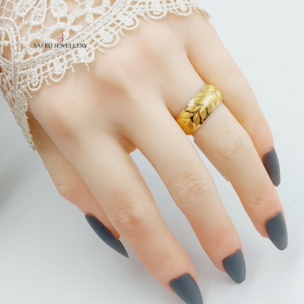 Leaf Wedding Ring Made Of 21K Yellow Gold by Saeed Jewelry-27966