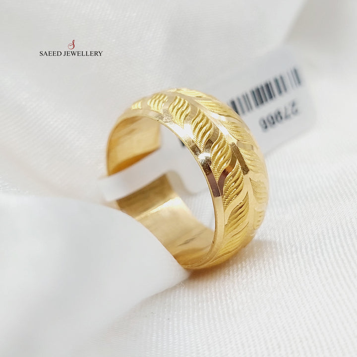 Leaf Wedding Ring Made Of 21K Yellow Gold by Saeed Jewelry-27966