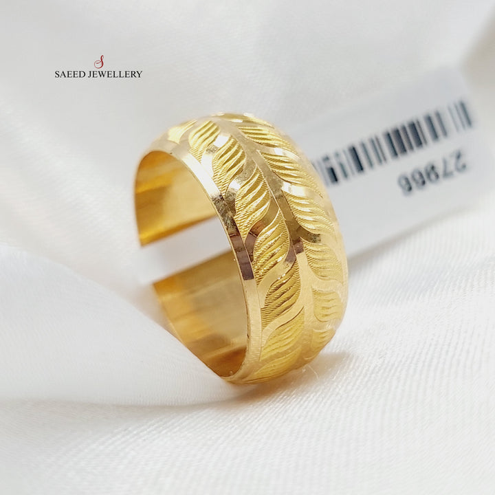 Leaf Wedding Ring Made Of 21K Yellow Gold by Saeed Jewelry-27966