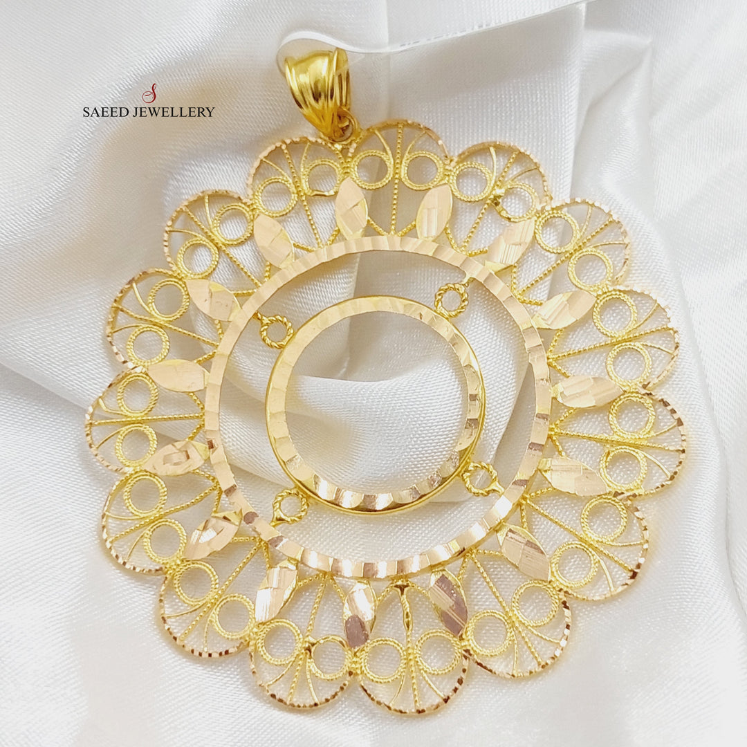 Lirat Rashadi Frame Pendant Made Of 21K Yellow Gold by Saeed Jewelry-28414