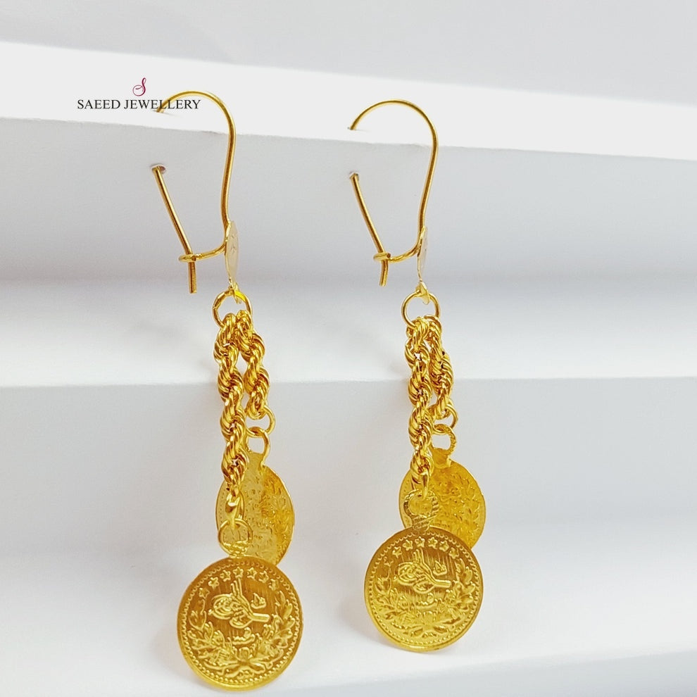 Lirat Rashadi Rope Earrings  Made Of 21K Yellow Gold by Saeed Jewelry-29520