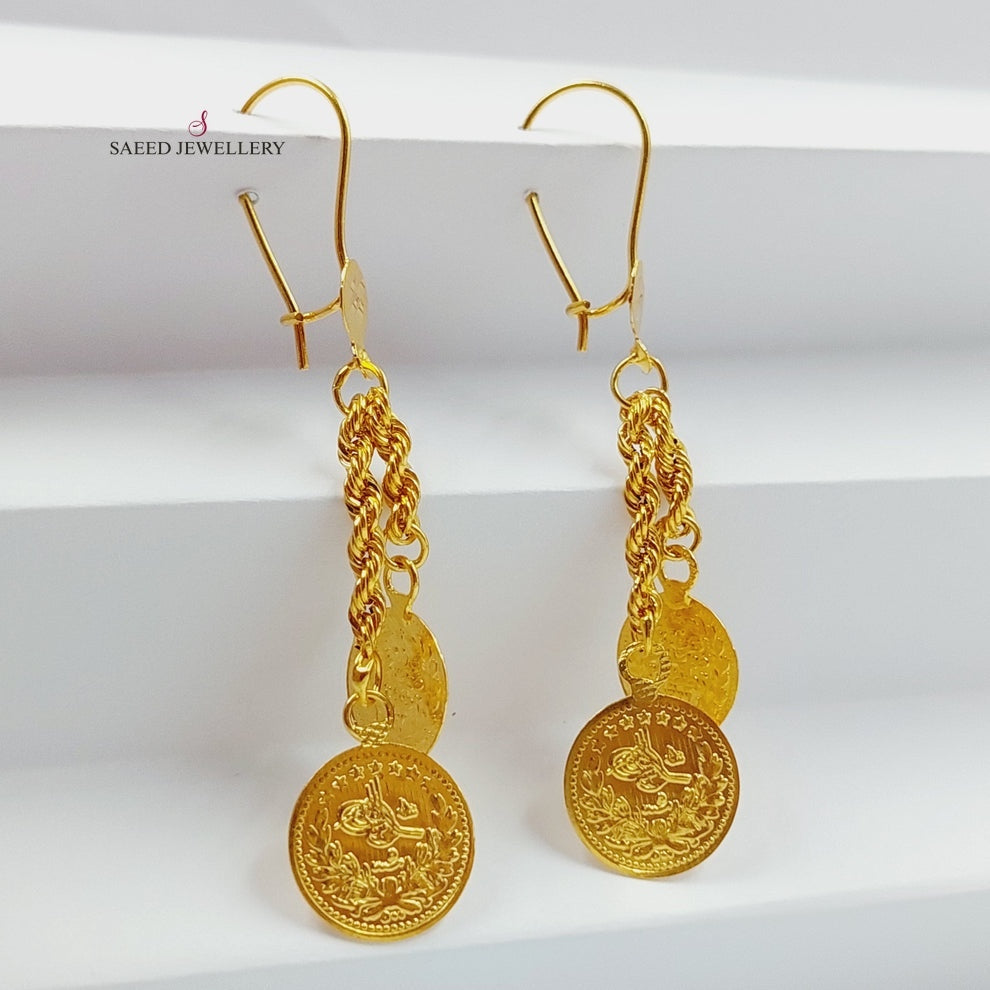 Lirat Rashadi Rope Earrings  Made Of 21K Yellow Gold by Saeed Jewelry-29520