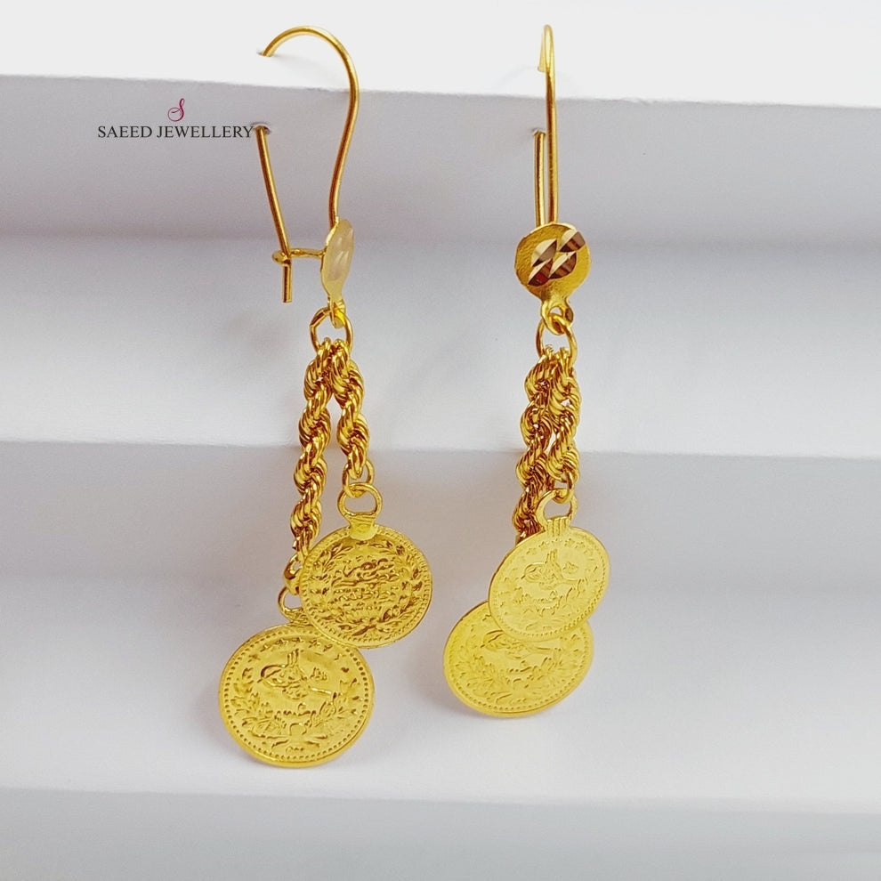Lirat Rashadi Rope Earrings  Made Of 21K Yellow Gold by Saeed Jewelry-29520