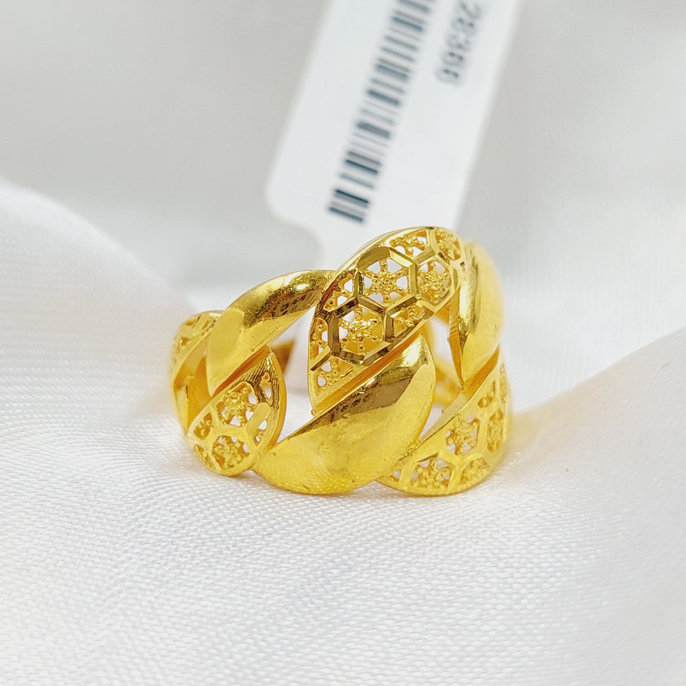 Luxury Cuban Links Ring Made Of 21K Yellow Gold by Saeed Jewelry-28366
