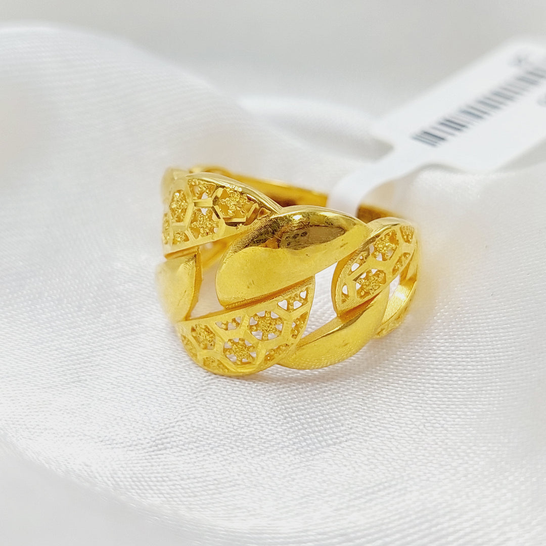 Luxury Cuban Links Ring Made Of 21K Yellow Gold by Saeed Jewelry-28366