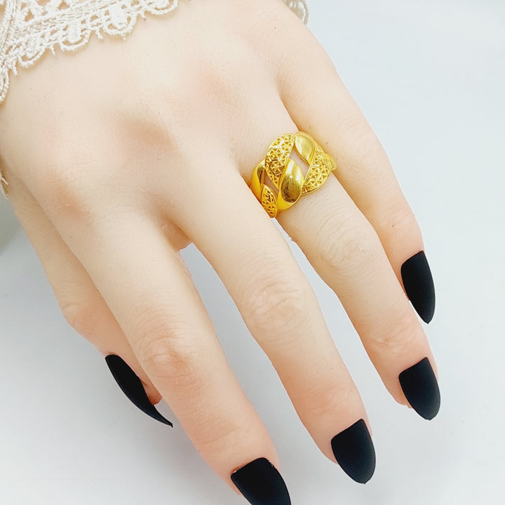 Luxury Cuban Links Ring Made Of 21K Yellow Gold by Saeed Jewelry-28366