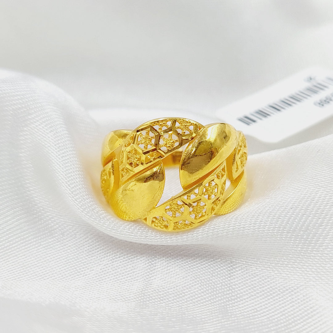 Luxury Cuban Links Ring Made Of 21K Yellow Gold by Saeed Jewelry-28366