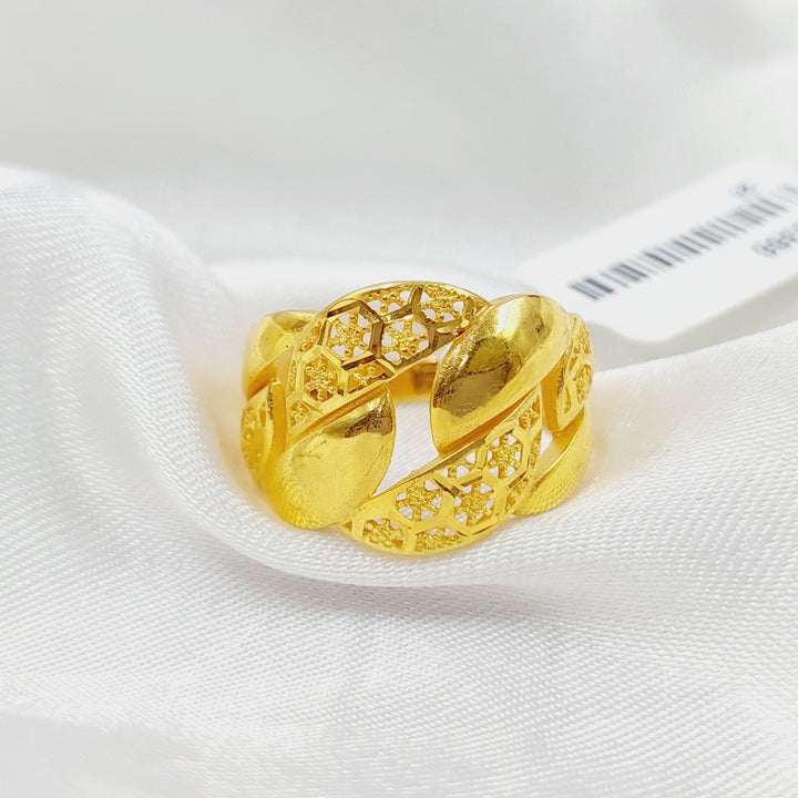 Luxury Cuban Links Ring Made Of 21K Yellow Gold by Saeed Jewelry-28366