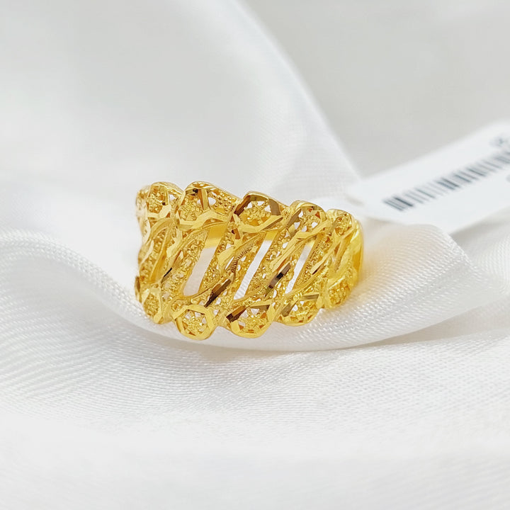 Luxury Engraved Ring Made Of 21K Yellow Gold by Saeed Jewelry-28365
