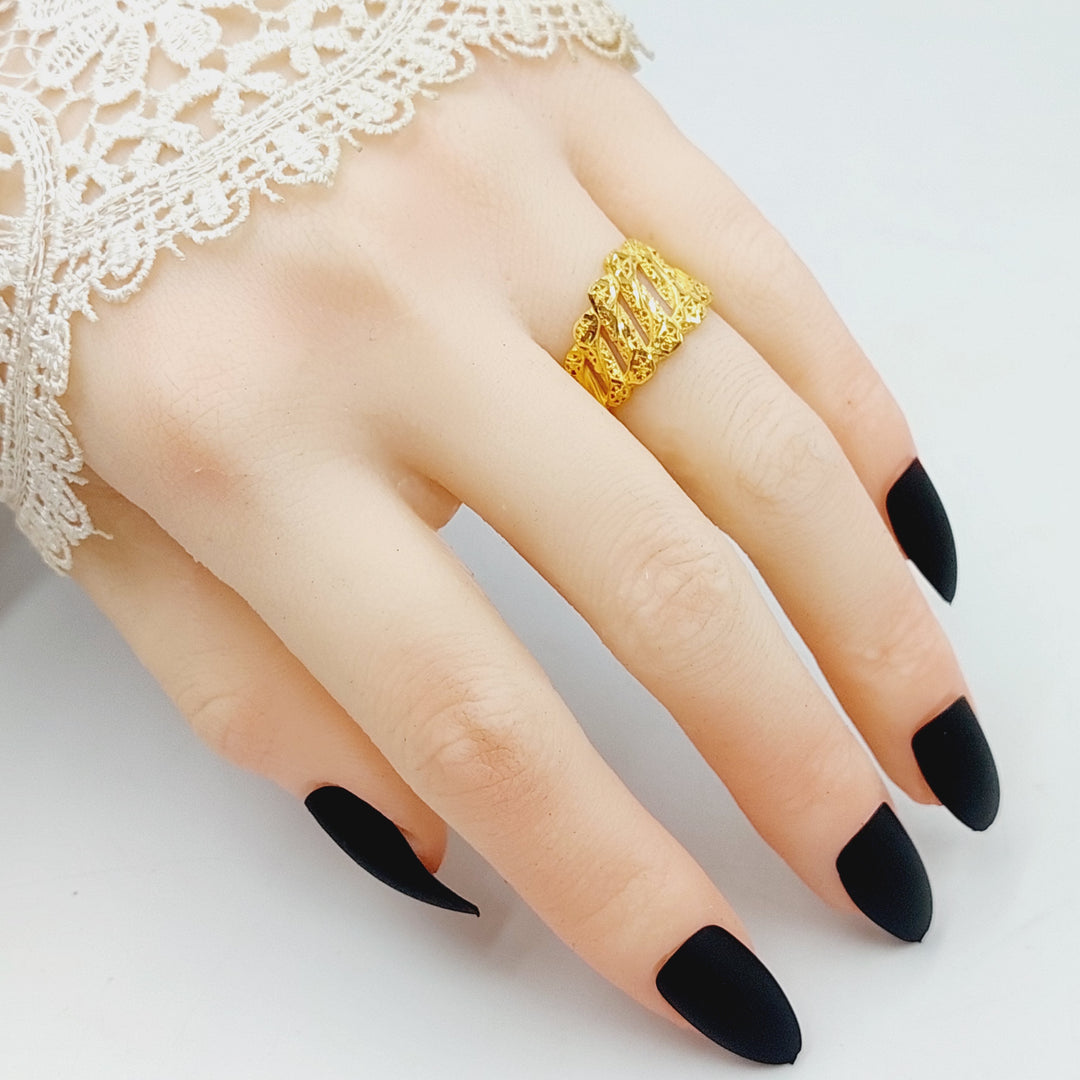 Luxury Engraved Ring Made Of 21K Yellow Gold by Saeed Jewelry-28365