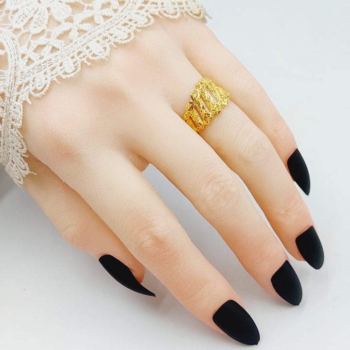 Luxury Engraved Ring Made Of 21K Yellow Gold by Saeed Jewelry-28365