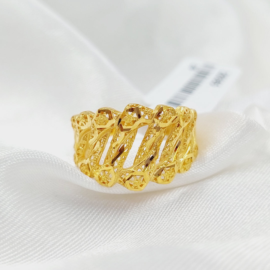 Luxury Engraved Ring Made Of 21K Yellow Gold by Saeed Jewelry-28365