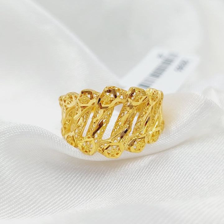 Luxury Engraved Ring Made Of 21K Yellow Gold by Saeed Jewelry-28365
