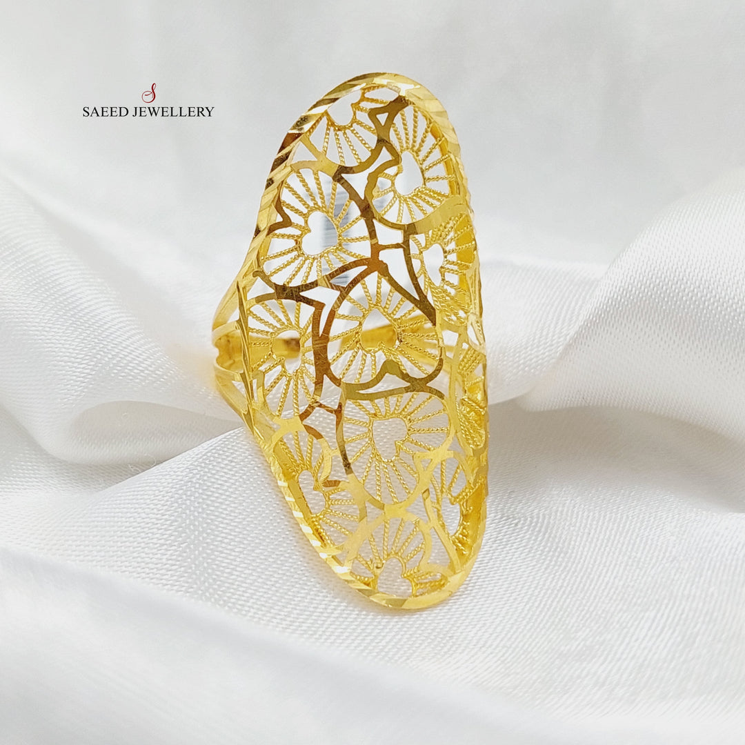 Luxury Heart Ring Made Of 21K Yellow Gold by Saeed Jewelry-27769