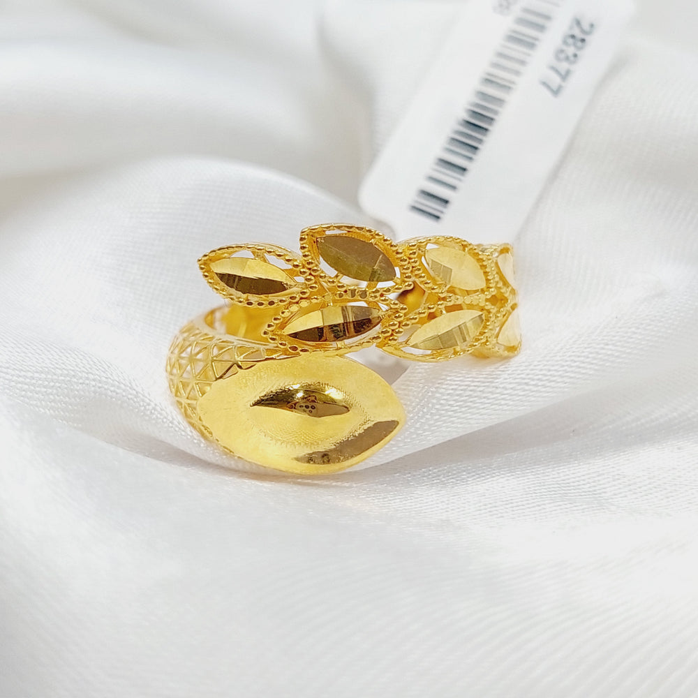 Luxury Leaf Ring Made Of 21K Yellow Gold by Saeed Jewelry-28377
