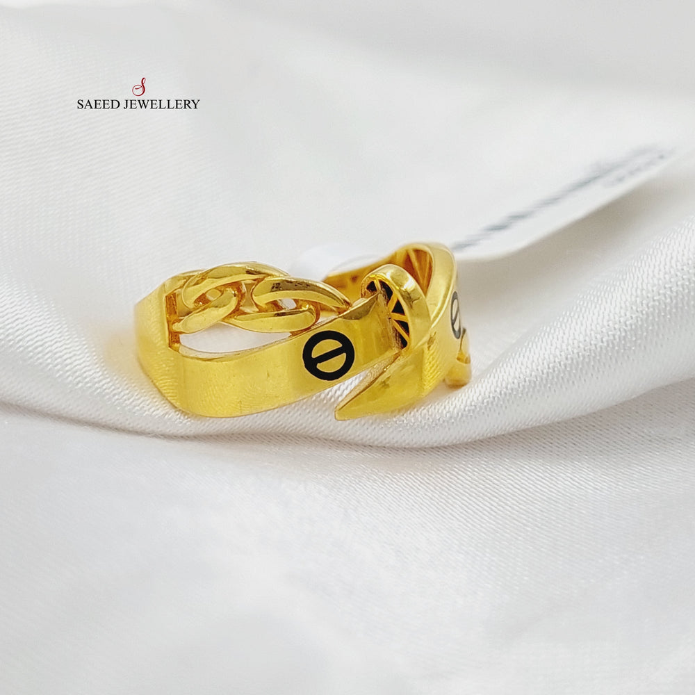 Luxury Nail Ring Made Of 21K Yellow Gold by Saeed Jewelry-27850