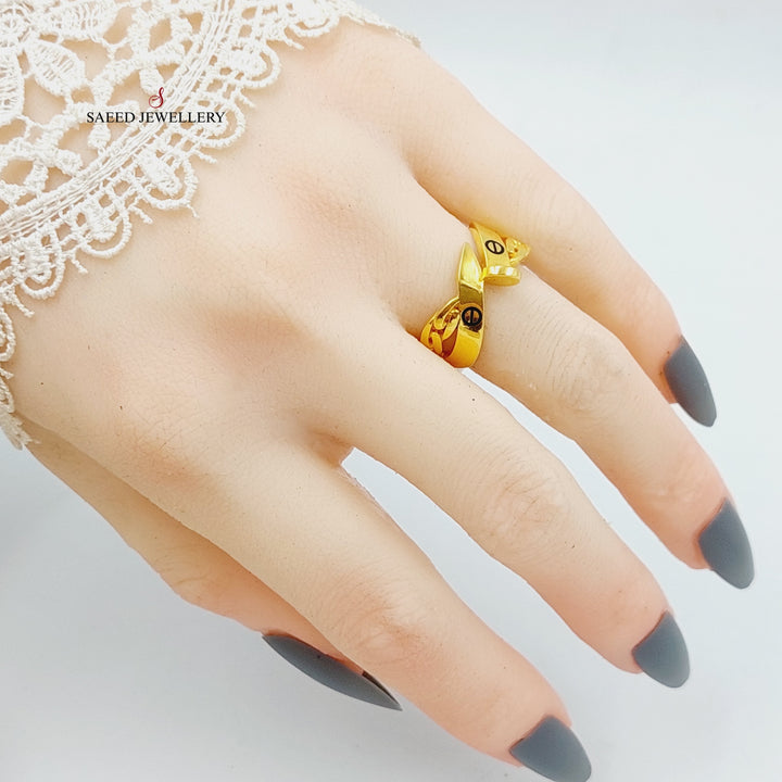 Luxury Nail Ring Made Of 21K Yellow Gold by Saeed Jewelry-27850