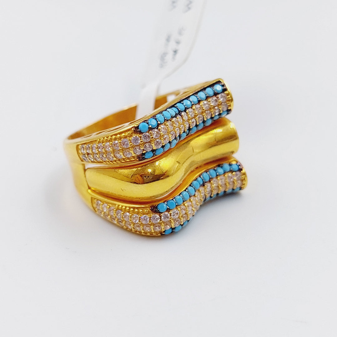 21K Gold Turquoise Ring by Saeed Jewelry - Image 1