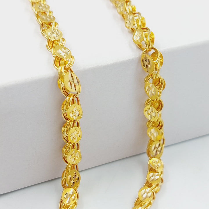Medium Thickness Jarir Halabi Necklace Made Of 21K Yellow Gold by Saeed Jewelry-28434