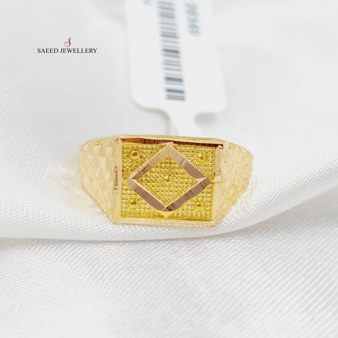 Mens Ring Made Of 21K Yellow Gold by Saeed Jewelry-28349