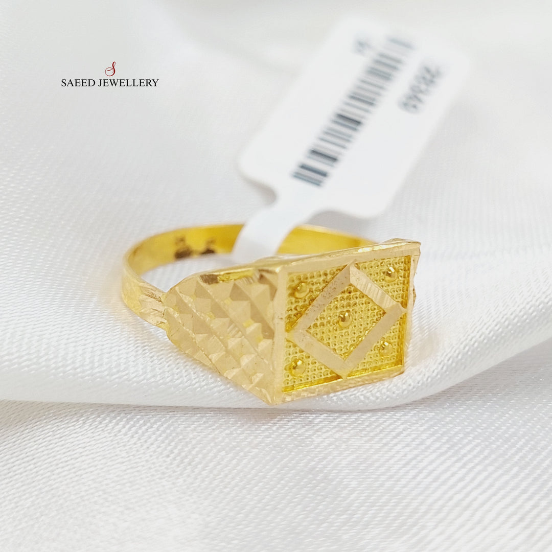 Mens Ring Made Of 21K Yellow Gold by Saeed Jewelry-28349
