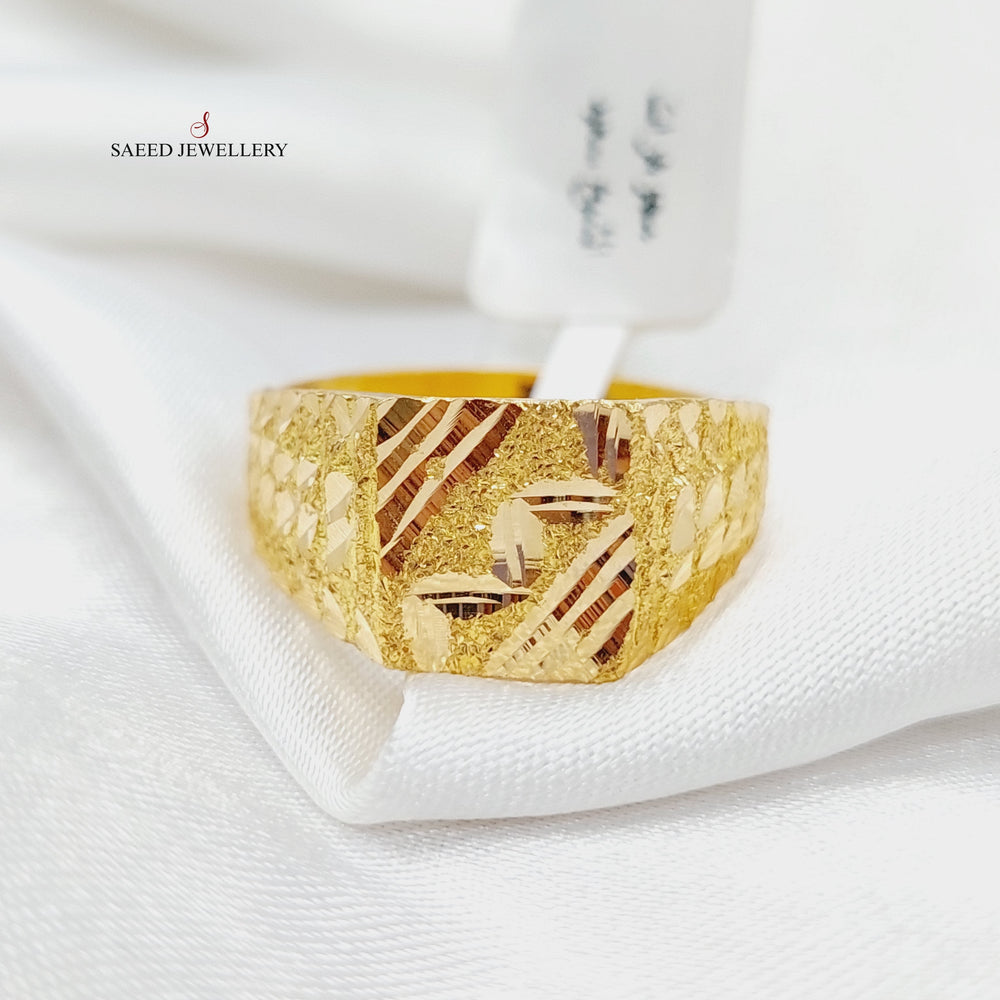 Mens Ring Made Of 21K Yellow Gold by Saeed Jewelry-28350