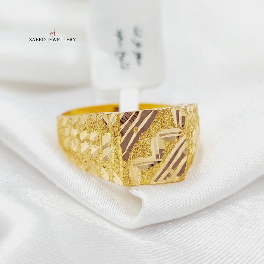 Mens Ring Made Of 21K Yellow Gold by Saeed Jewelry-28350