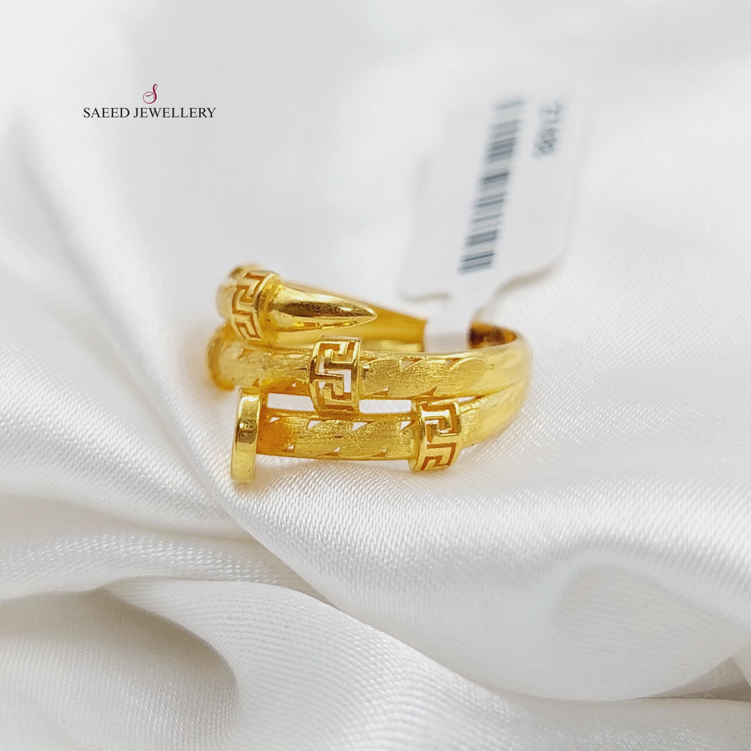 Nail Ring Made Of 21K Yellow Gold by Saeed Jewelry-27481