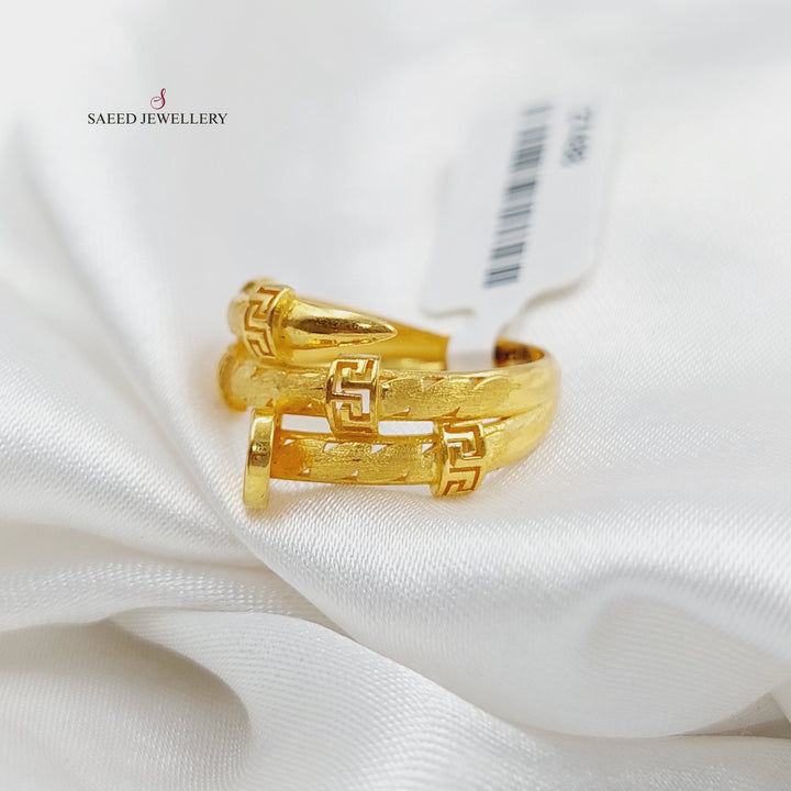 Nail Ring Made Of 21K Yellow Gold by Saeed Jewelry-27481