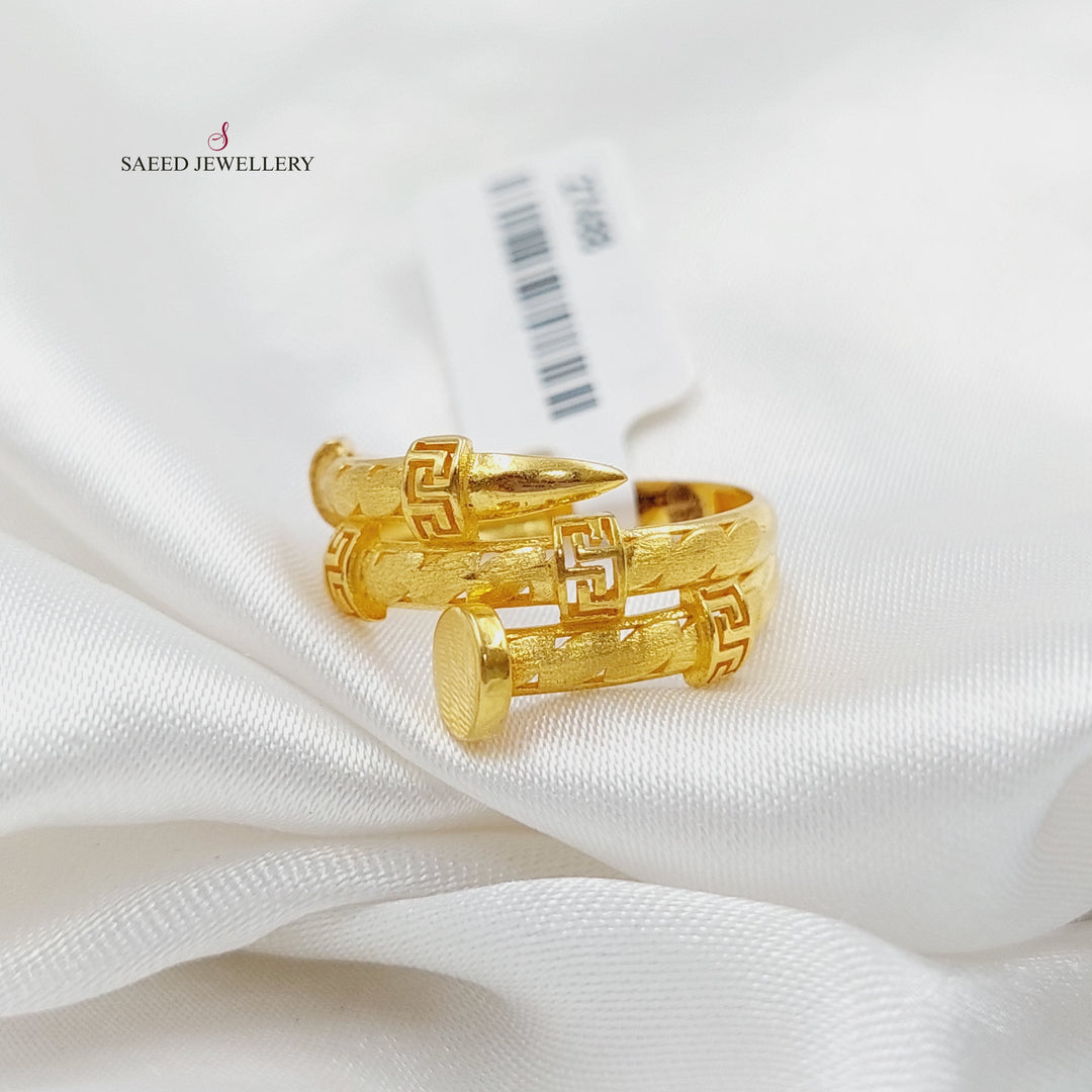 Nail Ring Made Of 21K Yellow Gold by Saeed Jewelry-27481