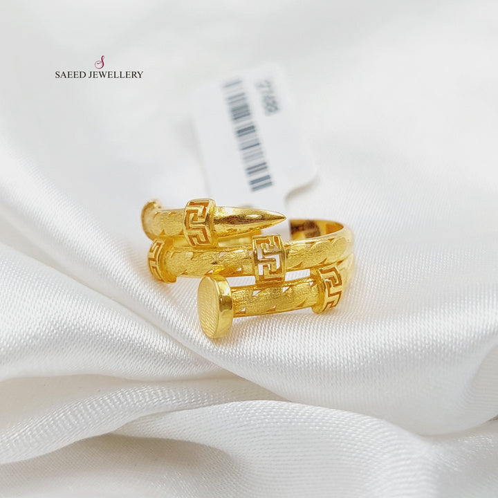 Nail Ring Made Of 21K Yellow Gold by Saeed Jewelry-27481