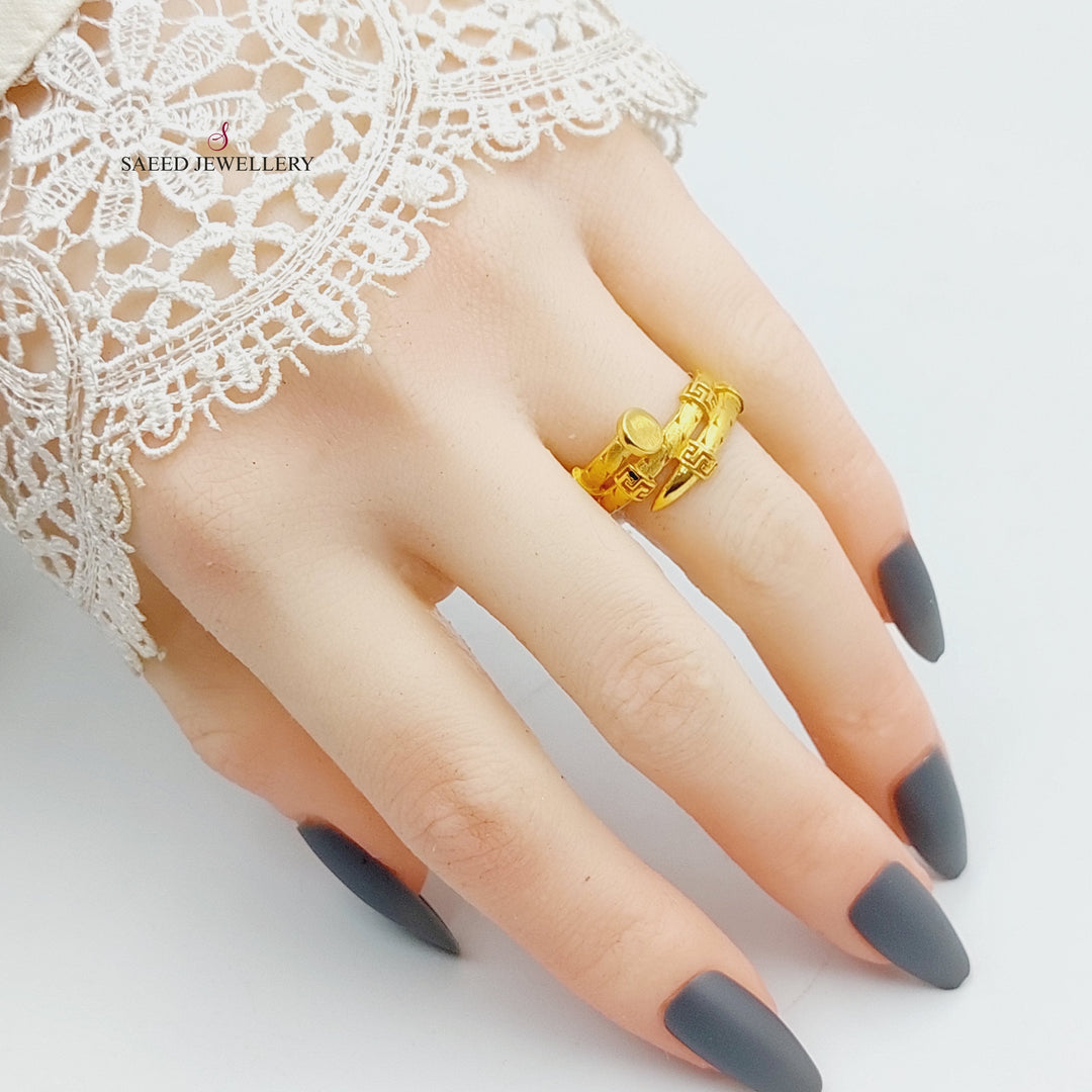 Nail Ring Made Of 21K Yellow Gold by Saeed Jewelry-27481