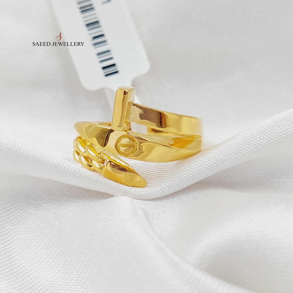 Nail Ring Made Of 21K Yellow Gold by Saeed Jewelry-28501