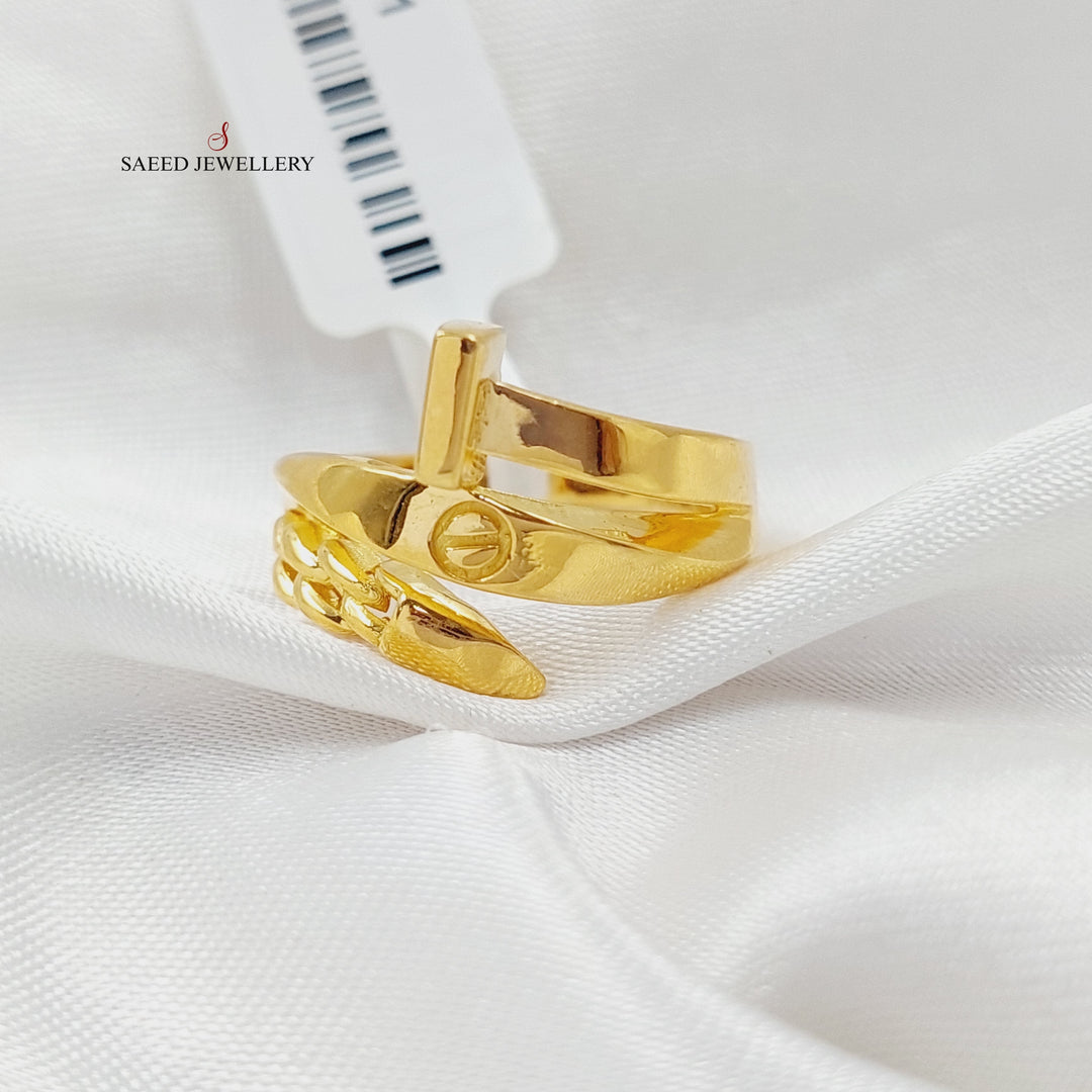 Nail Ring Made Of 21K Yellow Gold by Saeed Jewelry-28501