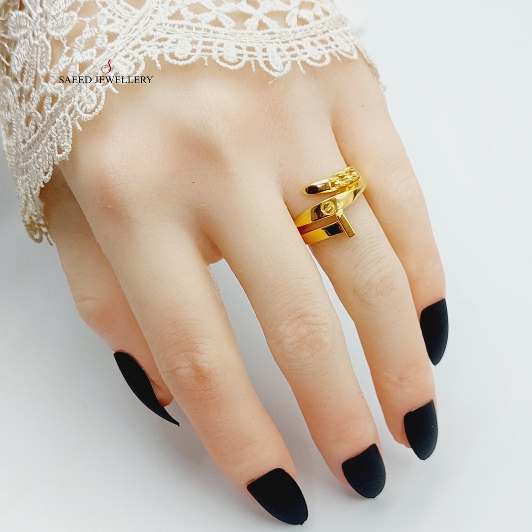 Nail Ring Made Of 21K Yellow Gold by Saeed Jewelry-28501