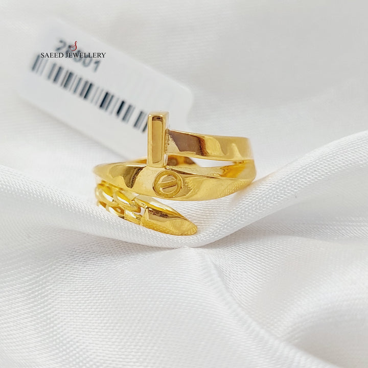 Nail Ring Made Of 21K Yellow Gold by Saeed Jewelry-28501