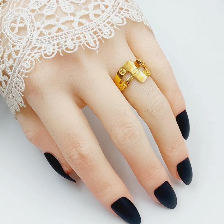 Nail Ring  Made Of 21K Yellow Gold by Saeed Jewelry-28786