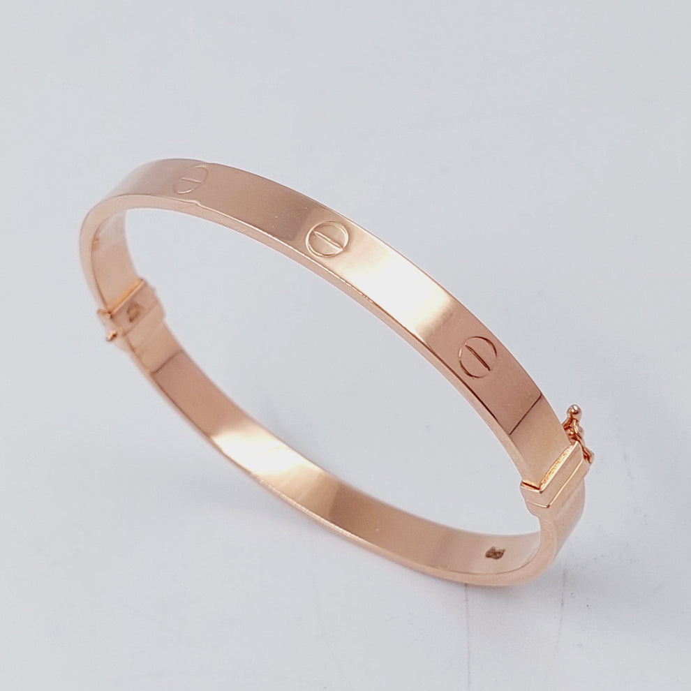 One Fancy Figaro Bangle Bracelet Made Of 21K Rose Gold by Saeed Jewelry-24656